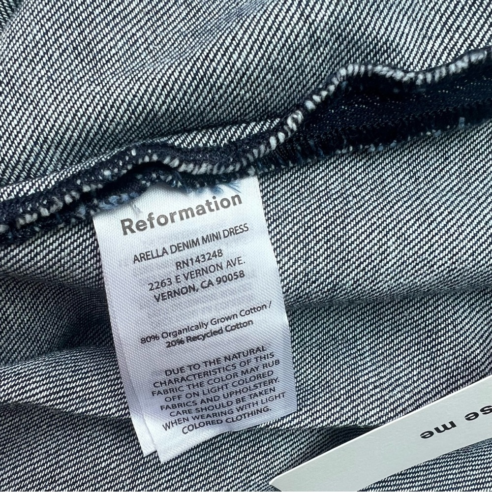 Reformation Arella Denim Mini Dress - Size 4 - NWT - Picture 8 of 9